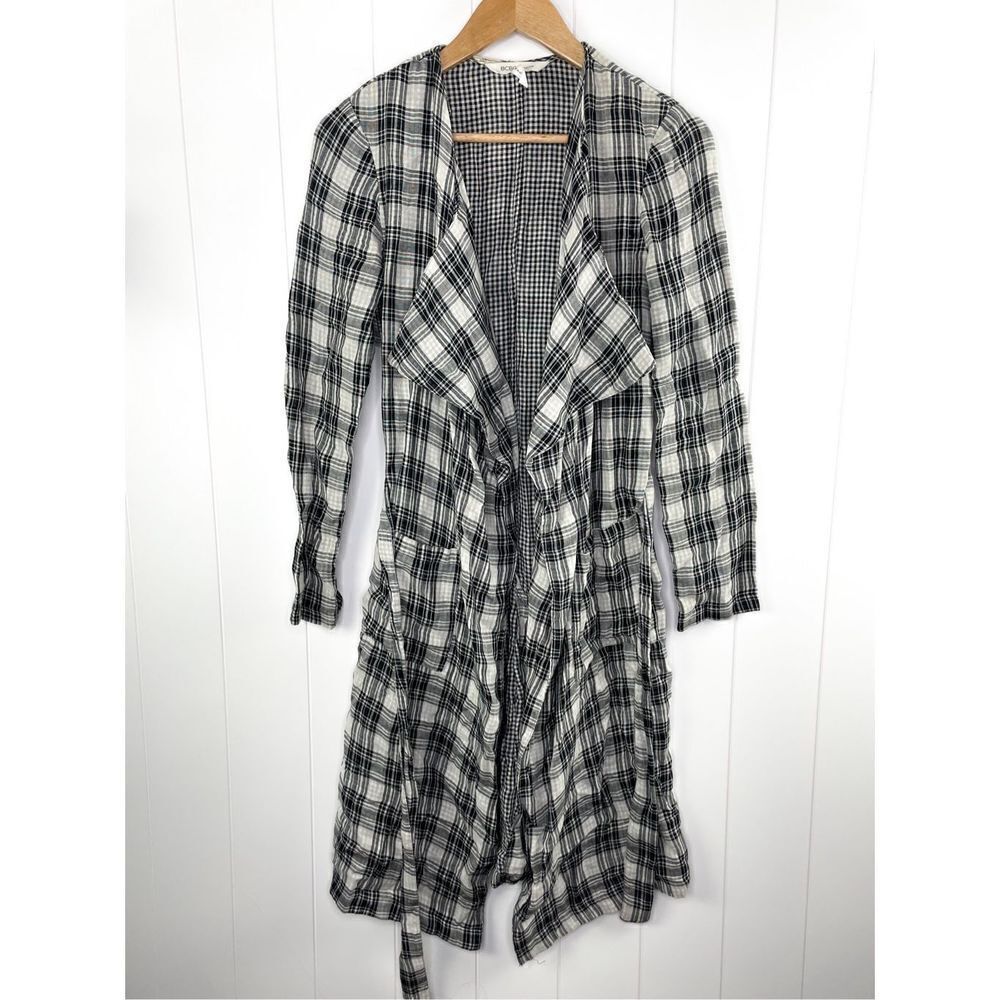 BCBGENERATION | Buffalo Plaid Cotton Duster Trench‎ Coat XS